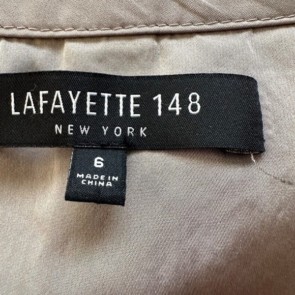 Lafayette 148 New York Size 6 Linen Blend Gray Pockets Faux Snake Print Jacket - Picture 4 of 16